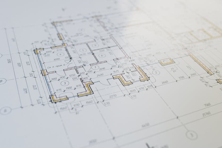 High-resolution close-up of an architectural floor plan showcasing design details.